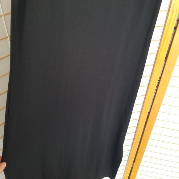 Talbots Black Maxi Dress Sleeveless Stretch Knit High Neck Size Large - Picture 3 of 9